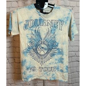 Journey 79 Tour Graphic Tie Dye T Shirt Blue Cream XS Nomota LLC Rock‎ Band Tee